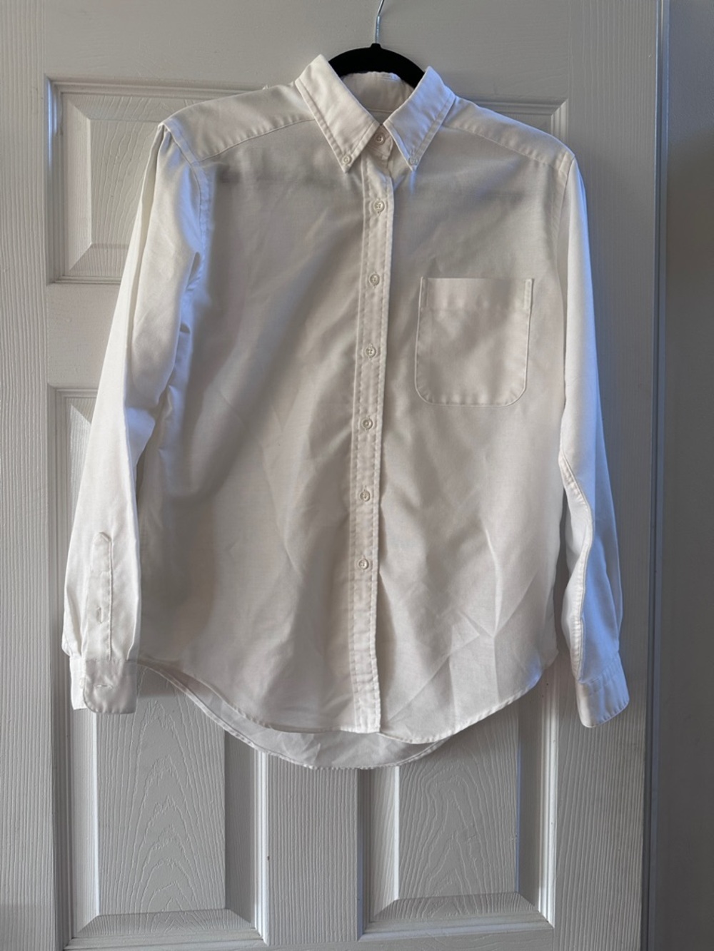 Women’s Lands End Classic White Button-Down Shirt Sz Small